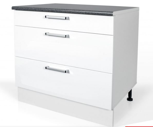 High Gloss White Base drawer cabinet S90SZ3 for kitchen