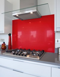 Example of Red Glass Splashback for in the kitchen
