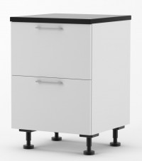 Milan - 600mm wide Two Drawer Base Cabinet with Top Hidden Drawer