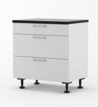 Milan - 800mm wide Three Drawer Base Cabinet - with Blum Runners