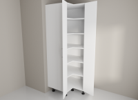 900mm/900mm Corner Pantry High Gloss White Open Doors for Kitchen