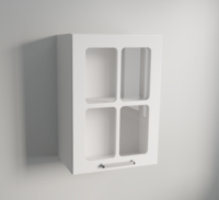500mm or 600mm  Wall Unit with Clear Glass Panels for Kitchen